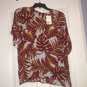 Leaf print blouse